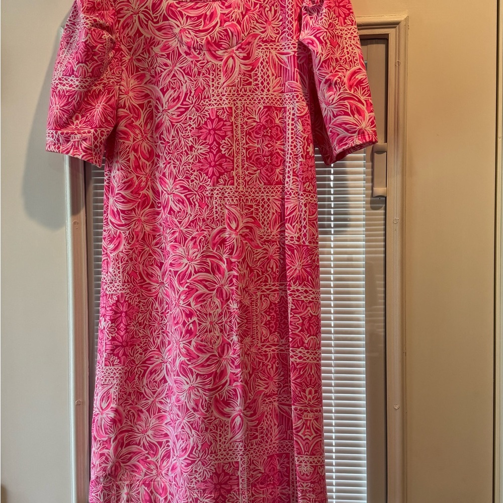 Elegant Pink Floral Women's Dress